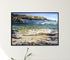 modern black wood framed rocky shore original painting wall art print